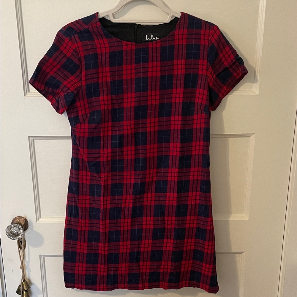 Lulu's Red and Blue Plaid Dress